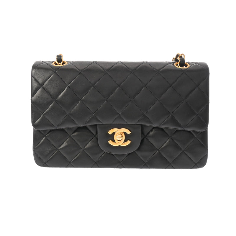 CHANEL シャネル マトラッセ チェーンショルダー 23cm Wフラップ ネイビー A01113 レディース ラムスキン ショルダーバッグ ABランク 中古 銀蔵