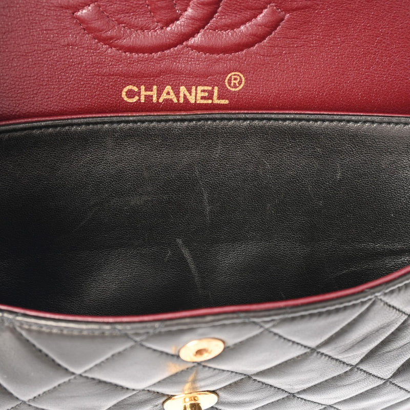 CHANEL シャネル マトラッセ チェーンショルダー 23cm Wフラップ ネイビー A01113 レディース ラムスキン ショルダーバッグ ABランク 中古 銀蔵