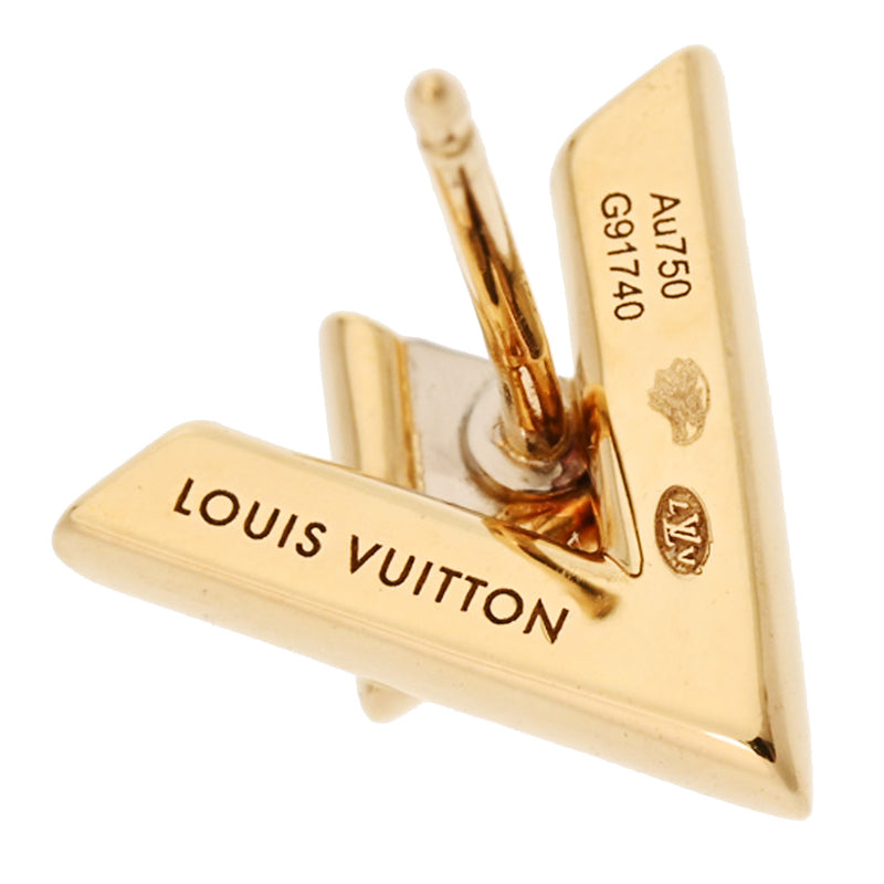 LOUIS VUITTON ルイヴィトン LVヴォルトワン ダイヤ 片耳 Q96969 レディース K18イエローゴールド YG ピアス Aランク 中古 銀蔵