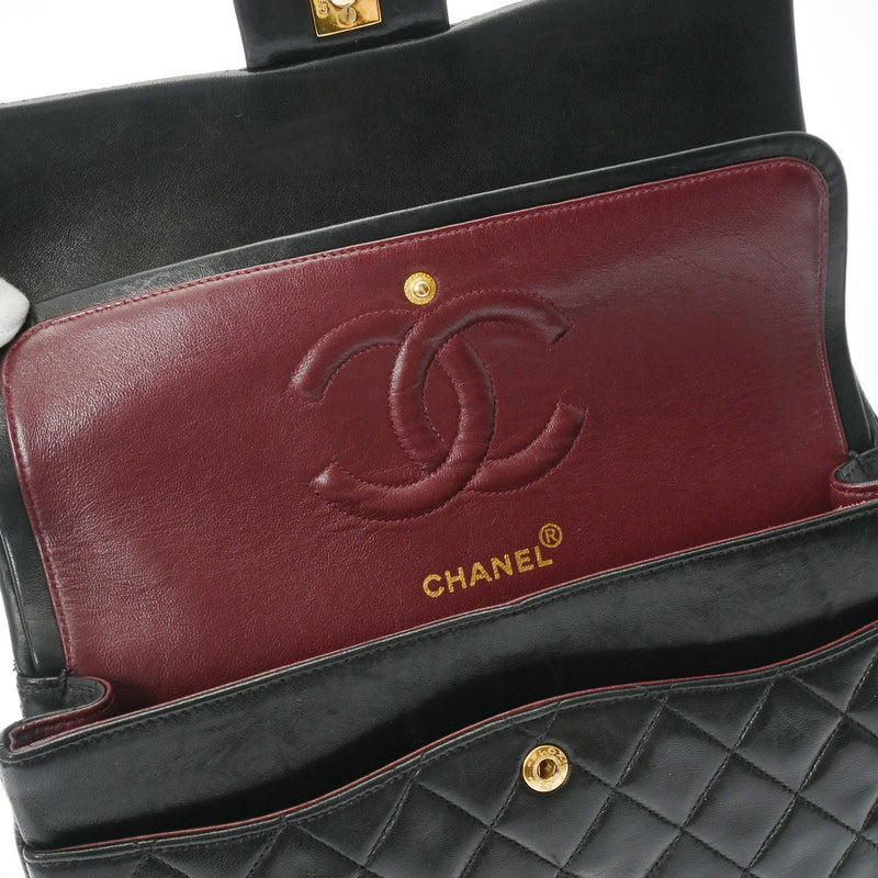 CHANEL シャネル マトラッセ チェーンショルダー 25cm ブラック レディース ラムスキン ショルダーバッグ Bランク 中古 銀蔵