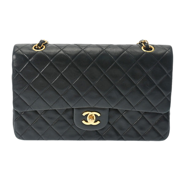 CHANEL シャネル マトラッセ チェーンショルダー 25cm ブラック レディース ラムスキン ショルダーバッグ Bランク 中古 銀蔵