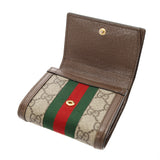 GUCCI グッチ オフィデアGG コンパクトウォレット ベージュ GP金具 598662 レディース レザー キャンバス 二つ折り財布 Bランク 中古 銀蔵