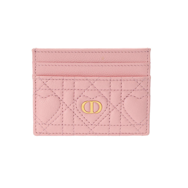 CHRISTIAN DIOR クリスチャンディオール ハート ピンク レディース レザー カードケース ABランク 中古 銀蔵