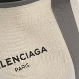 BALENCIAGA バレンシアガ ネイビーカバス S グレー 339933 レディース キャンバス レザー ハンドバッグ ABランク 中古 銀蔵