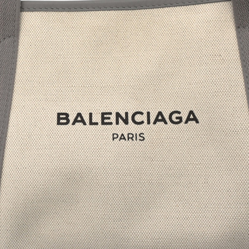 BALENCIAGA バレンシアガ ネイビーカバス S グレー 339933 レディース キャンバス レザー ハンドバッグ ABランク 中古 銀蔵