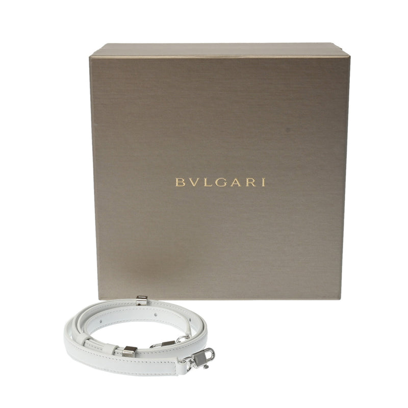 BVLGARI ブルガリ ローマ ミニ トップハンドルバッグ 白 レディース カーフ ハンドバッグ 未使用 銀蔵