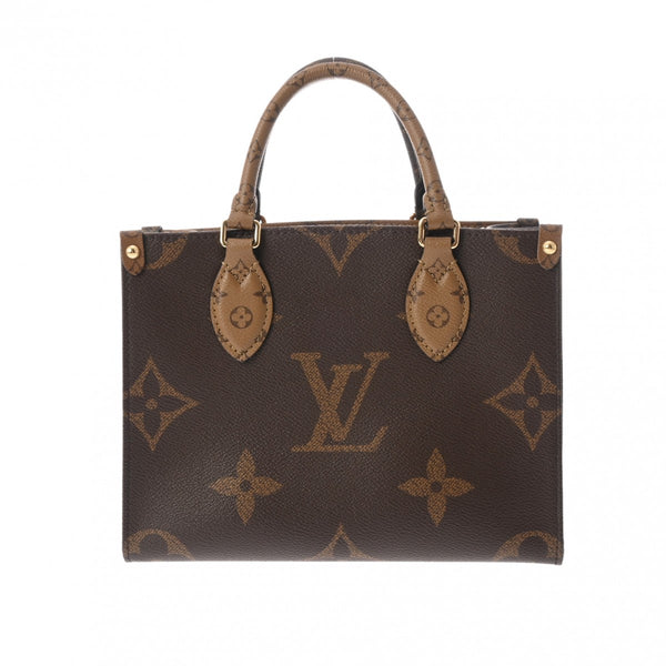 LOUIS VUITTON ルイヴィトン モノグラムリバース オンザゴー PM 2WAY ブラウン M46373 レディース モノグラムキャンバス ハンドバッグ ABランク 中古 銀蔵