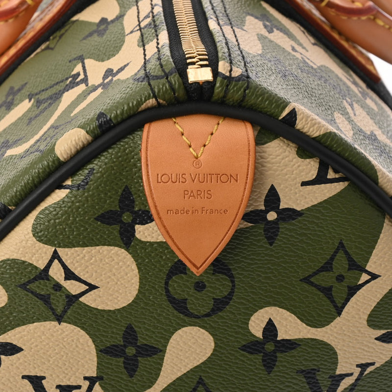 LOUIS VUITTON ルイヴィトン モノグラモフラージュ スピーディ35 カーキ M95773 ユニセックス レザー ボストンバッグ Aランク 中古 銀蔵