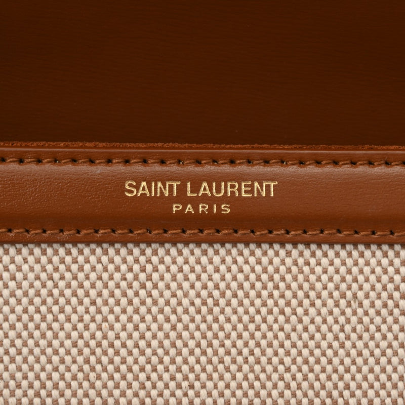 SAINT LAURENT サンローラン カサンドラ 2WAY ブラウン 623930 レディース キャンバス レザー ハンドバッグ Aランク 中古 銀蔵