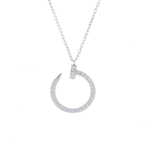 CARTIER カルティエ ジュストアンクル ネックレス ダイヤ レディース K18ホワイトゴールド WG ネックレス Aランク 中古 銀蔵