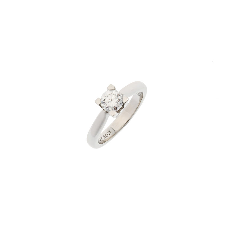 HARRY WINSTON ハリーウィンストン HWリング ダイヤ0.50ct E-VS1-3EX-NON #7.5 一粒ダイヤ RGDPRD005HWL-045 7.5号 レディース Pt950プラチナ リング・指輪 Aランク 中古 銀蔵