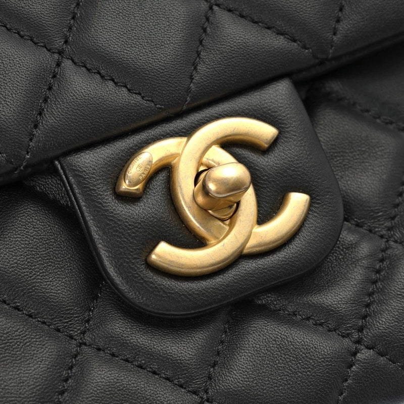 CHANEL シャネル マトラッセ チェーンショルダー  ブラック ユニセックス ラムスキン ショルダーバッグ 新同 中古 銀蔵