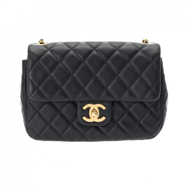 CHANEL シャネル マトラッセ チェーンショルダー  ブラック ユニセックス ラムスキン ショルダーバッグ 新同 中古 銀蔵