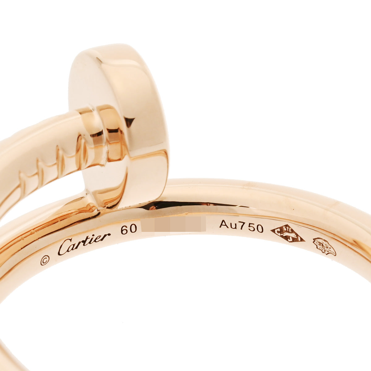 カルティエ ジュスト アン クル リング #60 B4099260 Au750 (K18WG) ユニセックス CARTIER [美品] 【中古】 【ジュエリー】 カルティエジュストアンクル リング #60 レディース K18ピンクゴールド