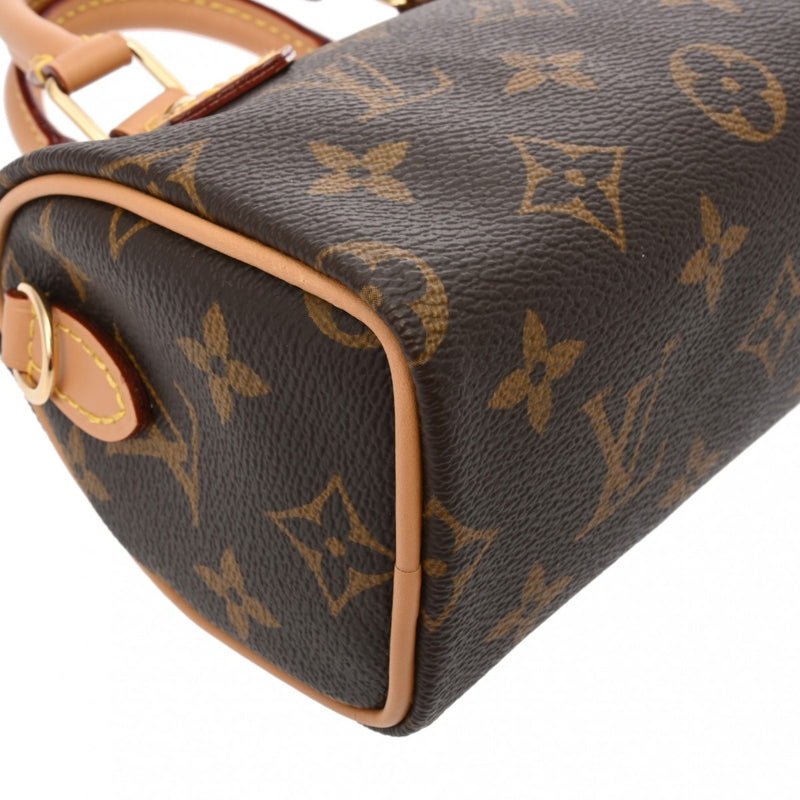 LOUIS VUITTON ルイヴィトン モノグラム ナノスピーディ ブラウン M81085 レディース モノグラムキャンバス ショルダーバッグ 新品 銀蔵