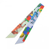 HERMES エルメス ツイリー CAVALIER EN FORMES マルチカラー 064008S レディース シルク100％ スカーフ 未使用 銀蔵