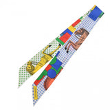 HERMES エルメス ツイリー CAVALIER EN FORMES マルチカラー 064008S レディース シルク100％ スカーフ 未使用 銀蔵