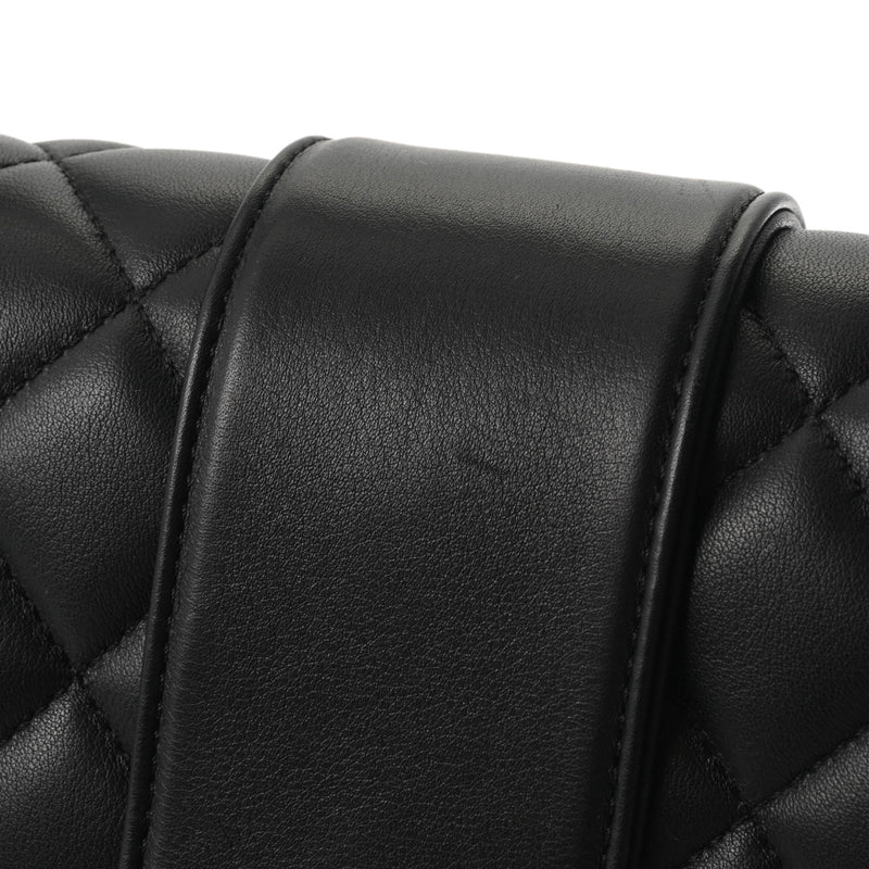 CHANEL シャネル Vステッチ チェーンショルダー 25cm ブラック レディース ラムスキン ショルダーバッグ Aランク 中古 銀蔵