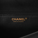 CHANEL シャネル Vステッチ チェーンショルダー 25cm ブラック レディース ラムスキン ショルダーバッグ Aランク 中古 銀蔵