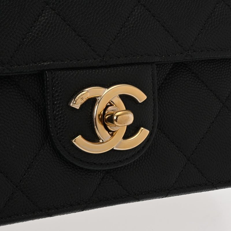 CHANEL シャネル マトラッセ ミニチェーンショルダー ブラック レディース キャビアスキン ショルダーバッグ Aランク 中古 銀蔵