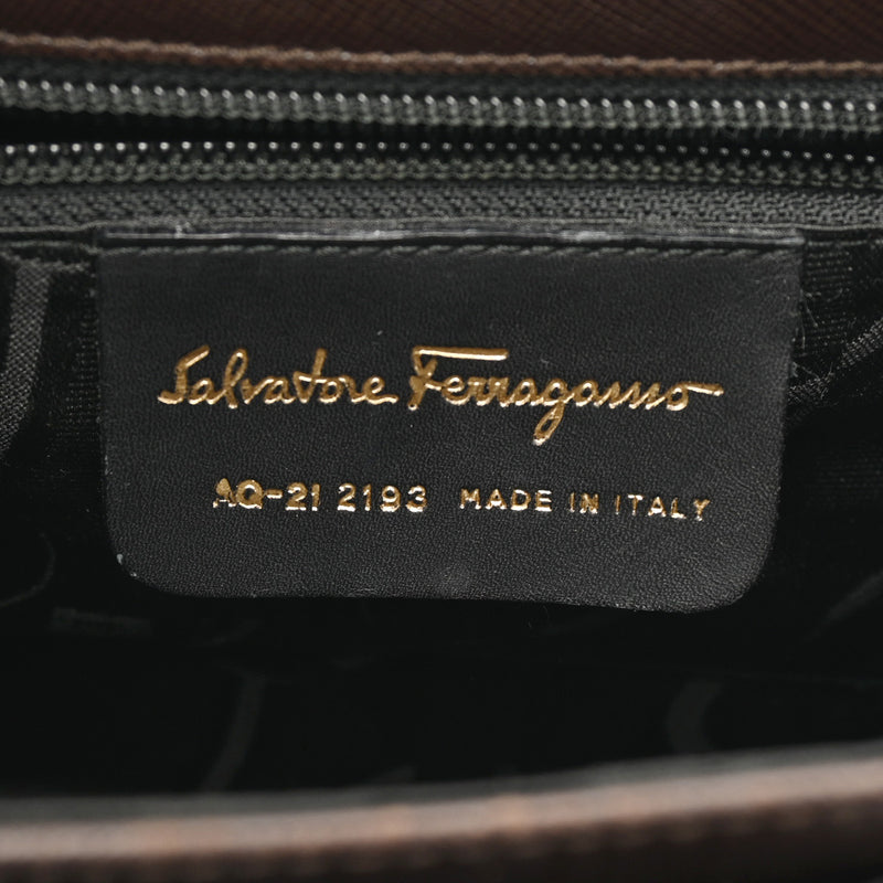 SALVATORE FERRAGAMO フェラガモ ガンチーニ 2WAYショルダーバッグ ブラウン レディース レザー ショルダーバッグ Bランク 中古 銀蔵