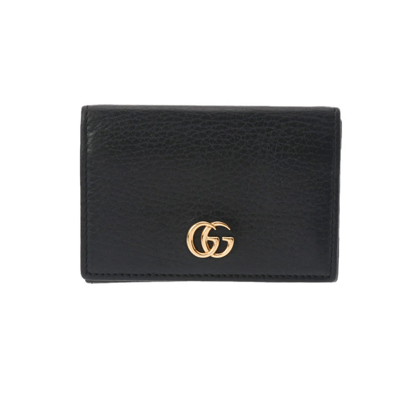 GUCCI グッチ プチマーモント 黒 474748 レディース レザー カードケース ABランク 中古 銀蔵