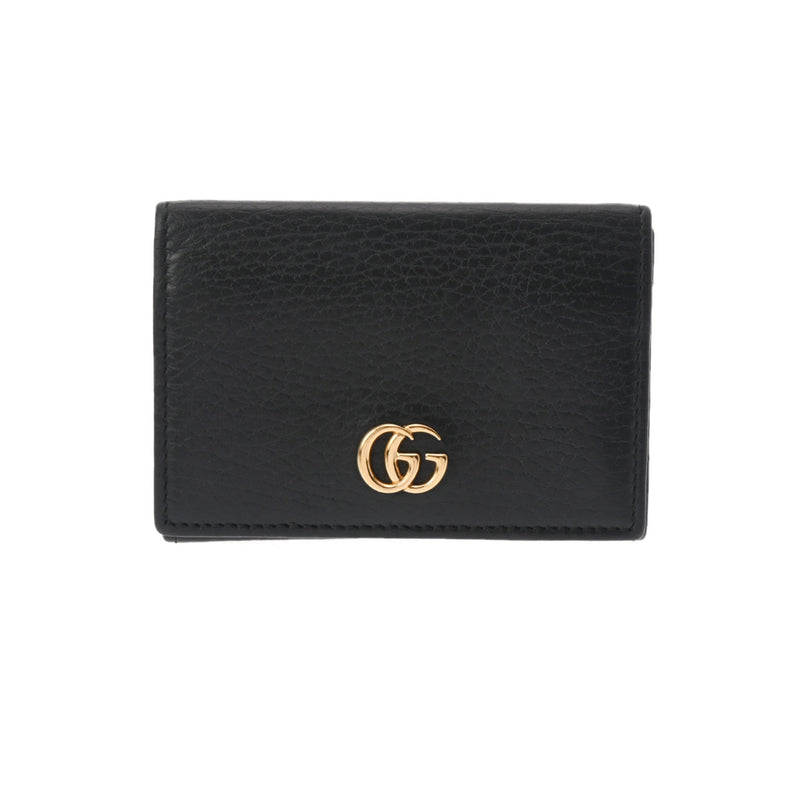 GUCCI グッチ プチマーモント 黒 474748 レディース レザー カードケース ABランク 中古 銀蔵