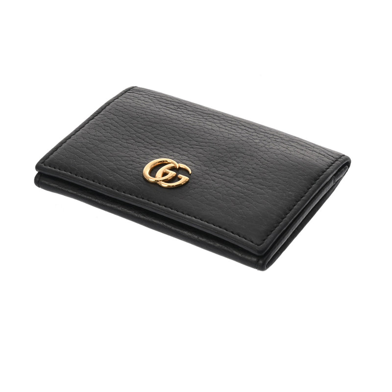 GUCCI グッチ プチマーモント 黒 474748 レディース レザー カードケース ABランク 中古 銀蔵