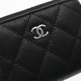 CHANEL シャネル マトラッセ ジップ小銭入れ ブラック レディース キャビアスキン コインケース ABランク 中古 銀蔵