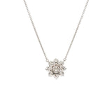 HARRY WINSTON ハリーウィンストン サンフラワー スモール ダイヤ0.72ct F-VS2-3EX レディース Pt950プラチナ ネックレス Aランク 中古 銀蔵