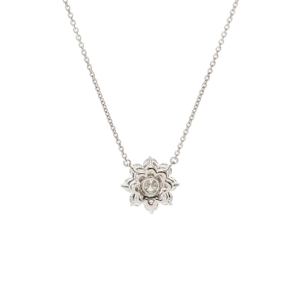 HARRY WINSTON ハリーウィンストン サンフラワー スモール ダイヤ0.72ct F-VS2-3EX レディース Pt950プラチナ ネックレス Aランク 中古 銀蔵