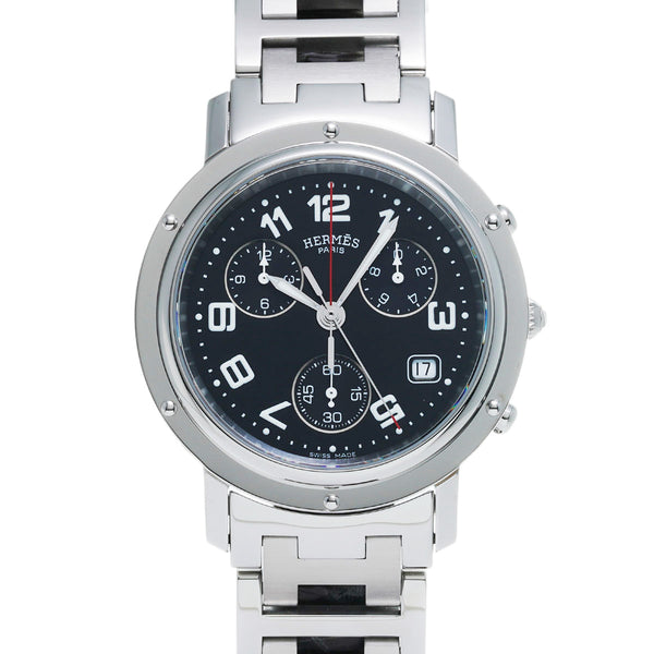 エルメス クリッパー クロノグラフ CL1.910 ブラック メンズ 腕時計 クォーツ 中古 銀蔵