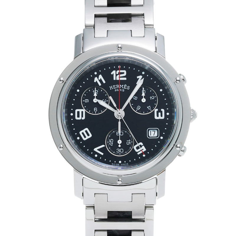 エルメス クリッパー クロノグラフ CL1.910 ブラック メンズ 腕時計 クォーツ 中古 銀蔵