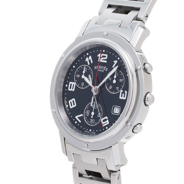 エルメス クリッパー クロノグラフ CL1.910 ブラック メンズ 腕時計 クォーツ 中古 銀蔵