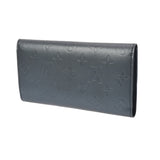 LOUIS VUITTON ルイヴィトン モノグラムマット ポルトトレゾール インターナショナル ブルー M65105 ユニセックス レザー 長財布 Aランク 中古 銀蔵