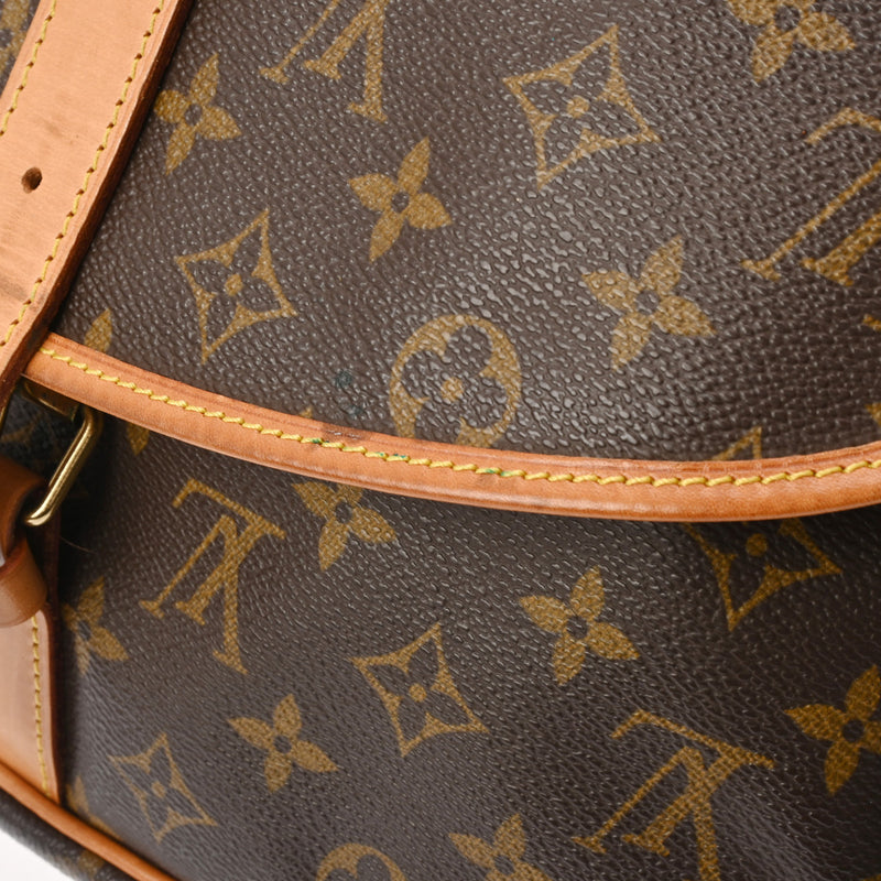 LOUIS VUITTON ルイヴィトン モノグラム ソミュール 35 ブラウン M42254 レディース モノグラムキャンバス ショルダーバッグ Bランク 中古 銀蔵