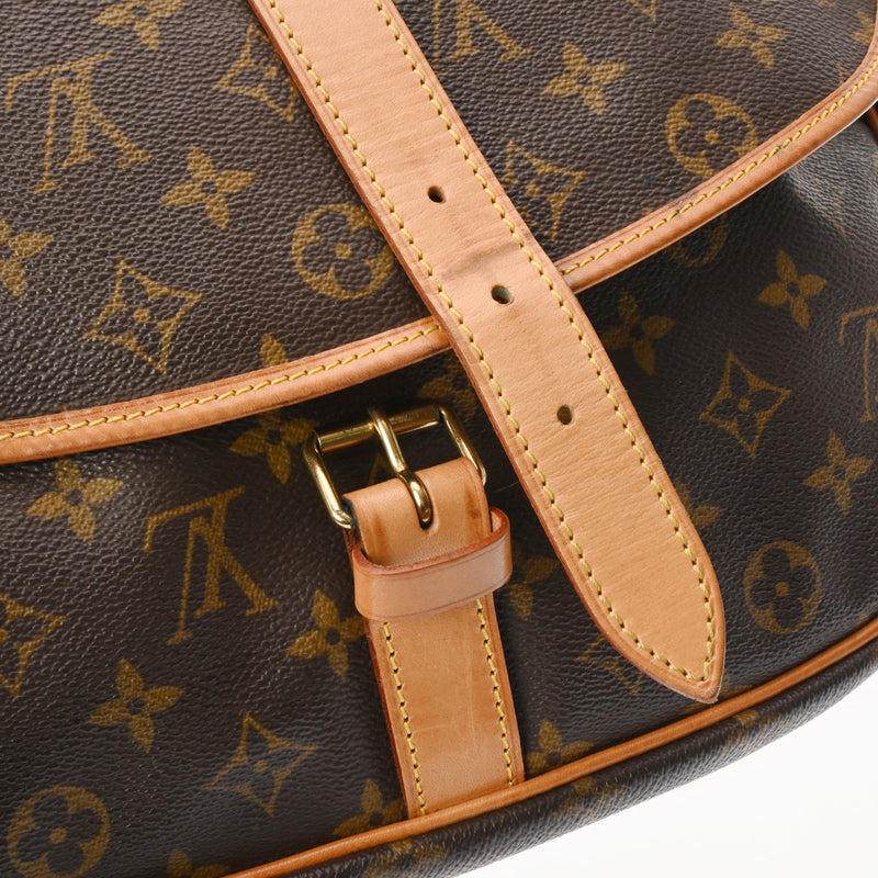 LOUIS VUITTON ルイヴィトン モノグラム ソミュール 35 ブラウン M42254 レディース モノグラムキャンバス ショルダーバッグ Bランク 中古 銀蔵