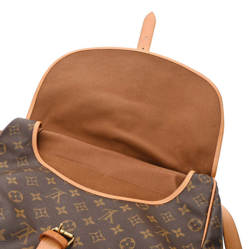 LOUIS VUITTON ルイヴィトン モノグラム ソミュール 35 ブラウン M42254 レディース モノグラムキャンバス ショルダーバッグ Bランク 中古 銀蔵