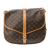 LOUIS VUITTON ルイヴィトン モノグラム ソミュール 35 ブラウン M42254 レディース モノグラムキャンバス ショルダーバッグ Bランク 中古 銀蔵