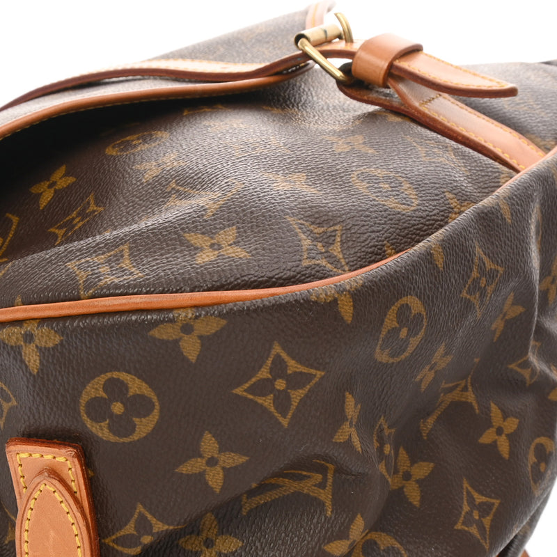 LOUIS VUITTON ルイヴィトン モノグラム ソミュール 35 ブラウン M42254 レディース モノグラムキャンバス ショルダーバッグ Bランク 中古 銀蔵