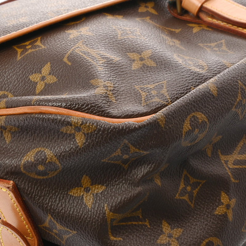 LOUIS VUITTON ルイヴィトン モノグラム ソミュール 35 ブラウン M42254 レディース モノグラムキャンバス ショルダーバッグ Bランク 中古 銀蔵