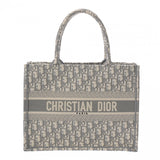 CHRISTIAN DIOR クリスチャンディオール ブックトート ミディアム オブリーク グレー レディース ジャガード ハンドバッグ ABランク 中古 銀蔵