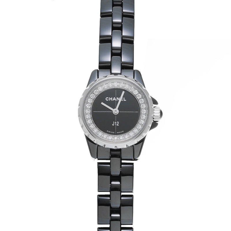 シャネル J12 XS サークルダイヤ H5235 NQK03657 ブラック/ダイヤモンド レディース 腕時計 クォーツ 中古 銀蔵