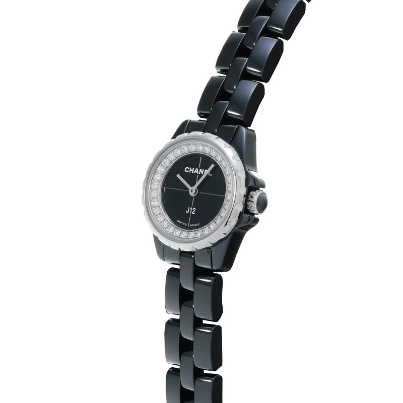 シャネル J12 XS サークルダイヤ H5235 NQK03657 ブラック/ダイヤモンド レディース 腕時計 クォーツ 中古 銀蔵