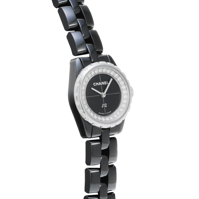 シャネル J12 XS サークルダイヤ H5235 NQK03657 ブラック/ダイヤモンド レディース 腕時計 クォーツ 中古 銀蔵