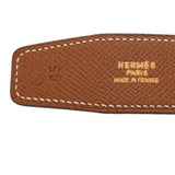 HERMES エルメス Hベルト サイズ調整有70cm相当 ゴールド ○W刻印(1993年頃)  メンズ クシュベル ベルト Bランク 中古 銀蔵