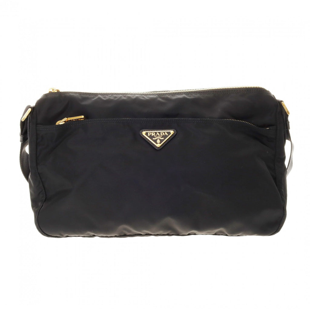 PRADA ブラック ナイロン ショルダーバッグ プラダ 黒 ユニセックス ナイロン ショルダーバッグ BTO742
