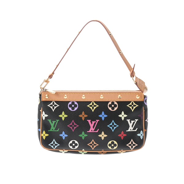 LOUIS VUITTON ルイヴィトン マルチカラー ポシェット アクセソワール ノワール M92648 レディース モノグラムマルチカラー アクセサリーポーチ Aランク 中古 銀蔵