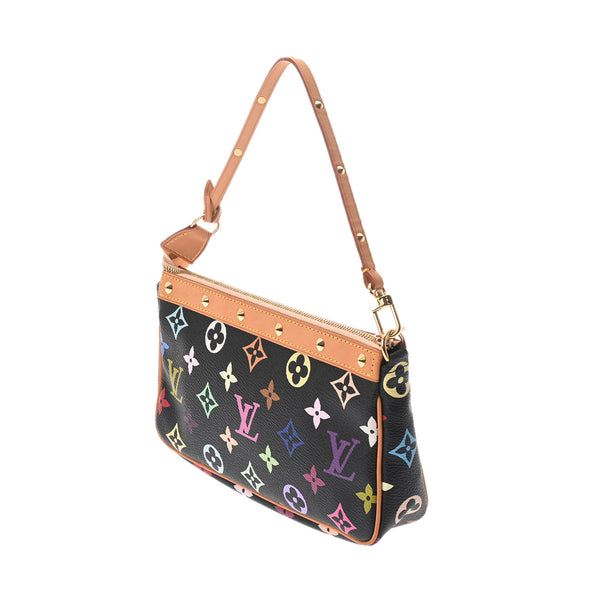 LOUIS VUITTON ルイヴィトン マルチカラー ポシェット アクセソワール ノワール M92648 レディース モノグラムマルチカラー アクセサリーポーチ Aランク 中古 銀蔵