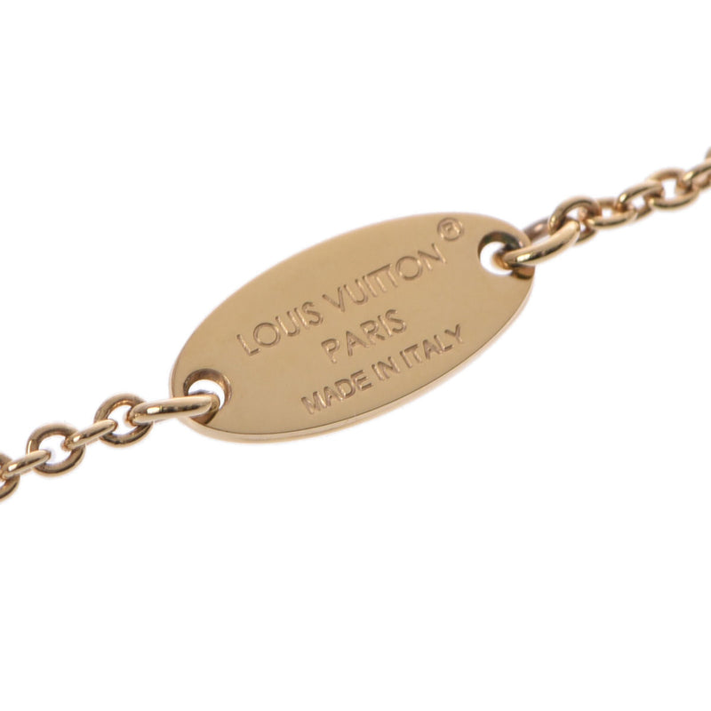 LOUIS VUITTON ルイヴィトン LV アイコニック エナメル ゴールド M01215 レディース メタル ネックレス Aランク 中古 銀蔵